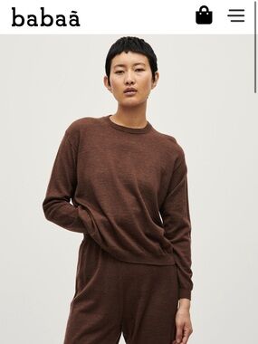 Babaa No.25 Merino Sweater - Rust / Brown - Fits S / XS